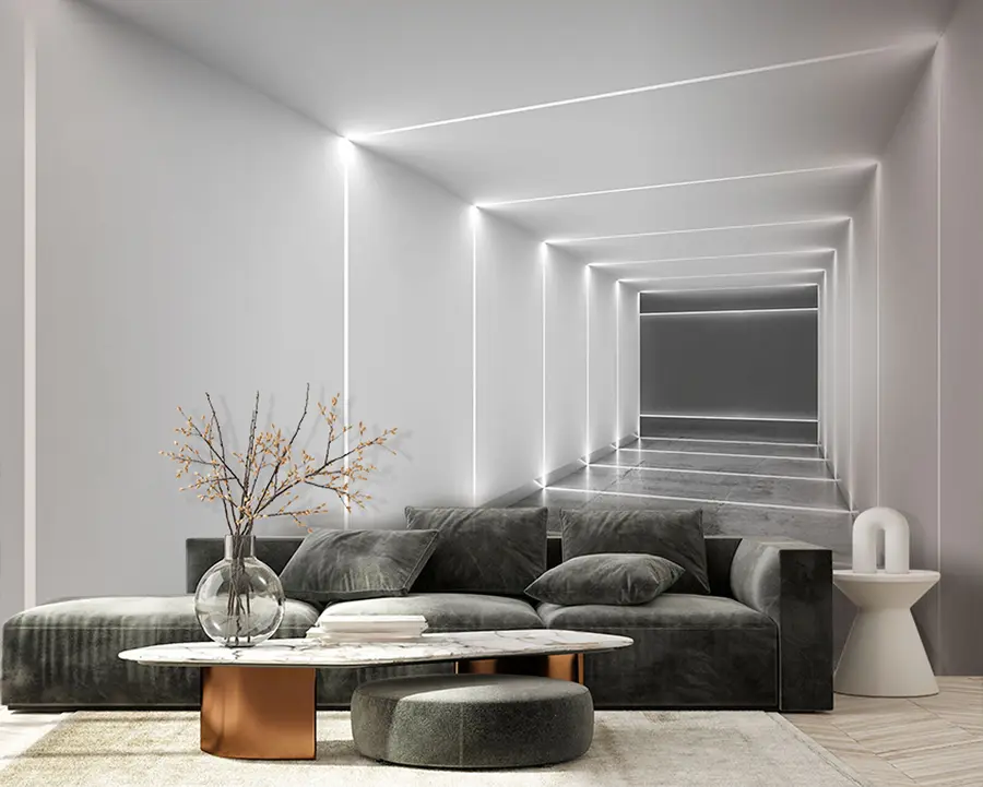 Fototapety Biely tunel s leštenou betónovou podlahou u95075