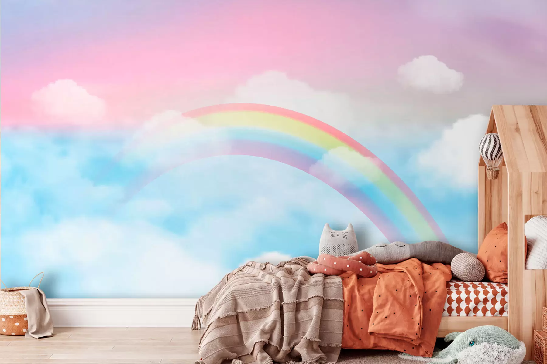 Fototapety Fantasy magická krajina dúha na oblohe u95094