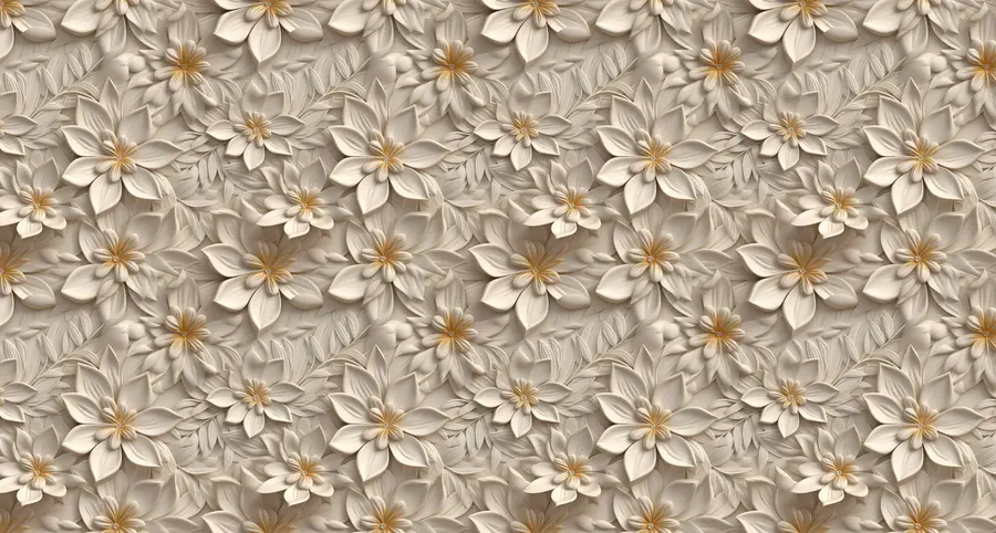 Fototapety Rozhadzovanie bielych kvetov s 3D efektom u95251