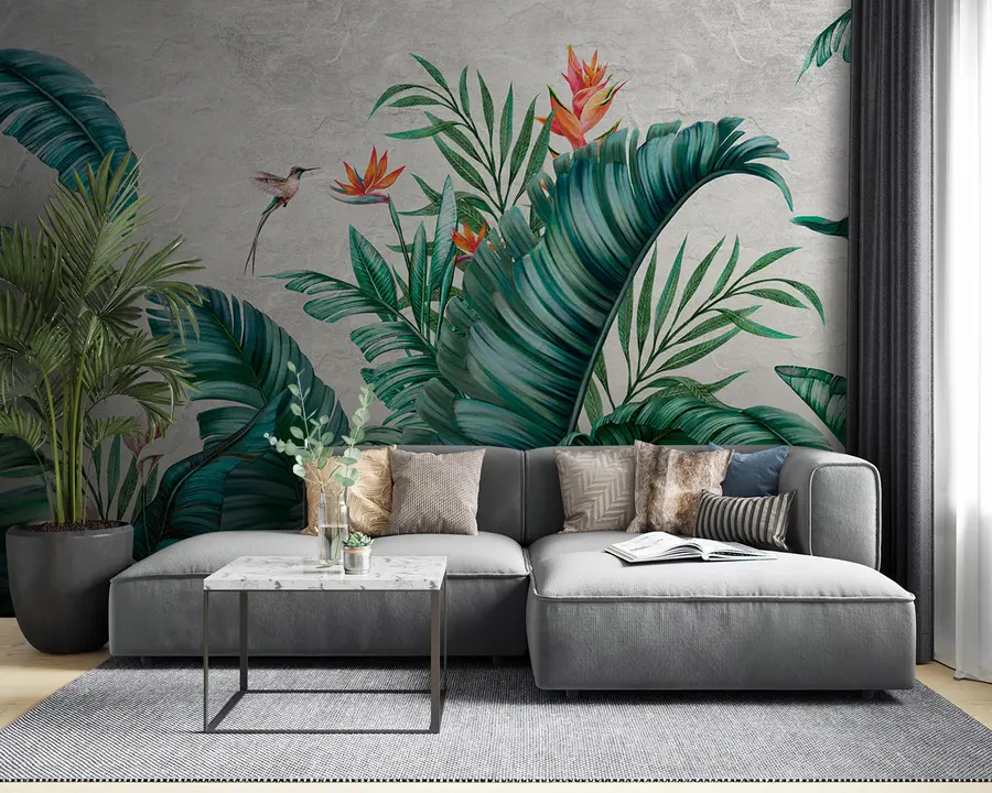 Fototapety Exotické rastliny a vtáky, džungľa a divoká príroda u95153