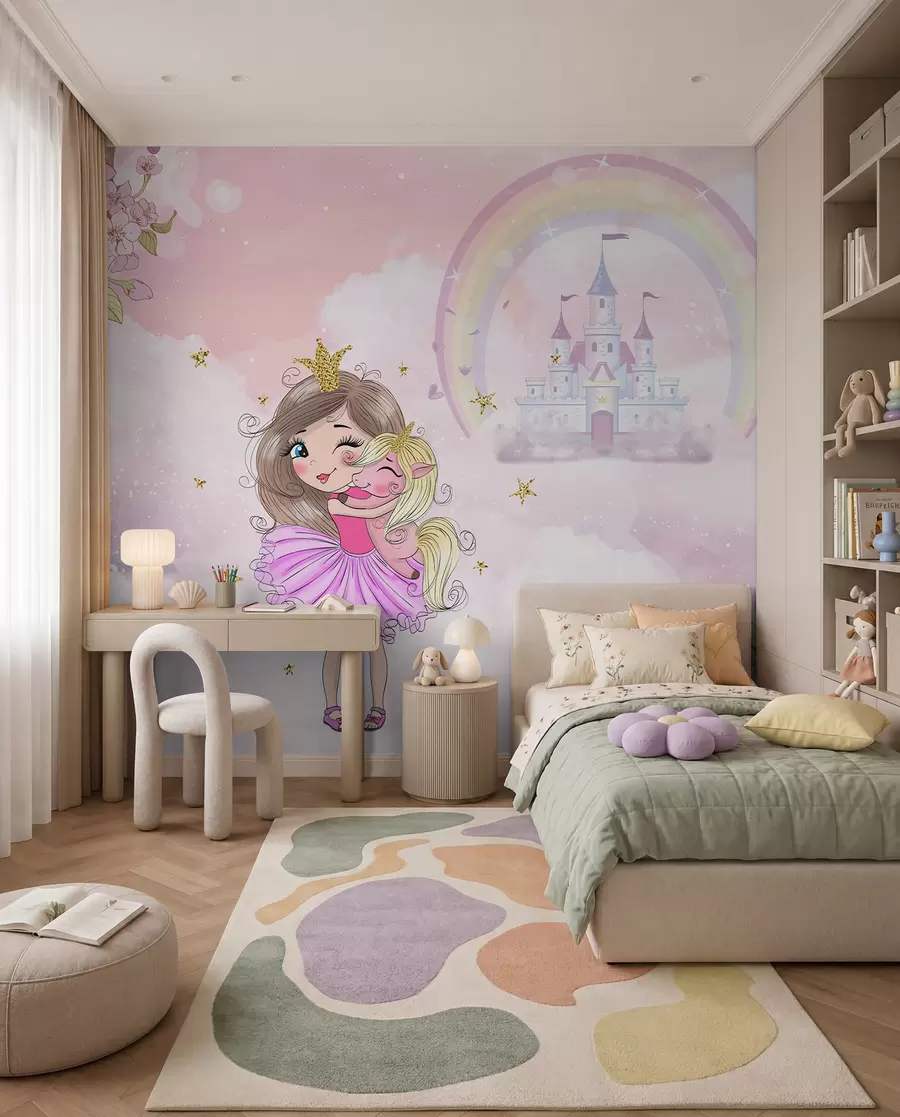 Fototapety Princezná a jej jednorožec u95401
