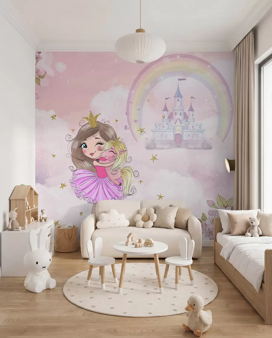 Fototapety Princezná a jej jednorožec u95401