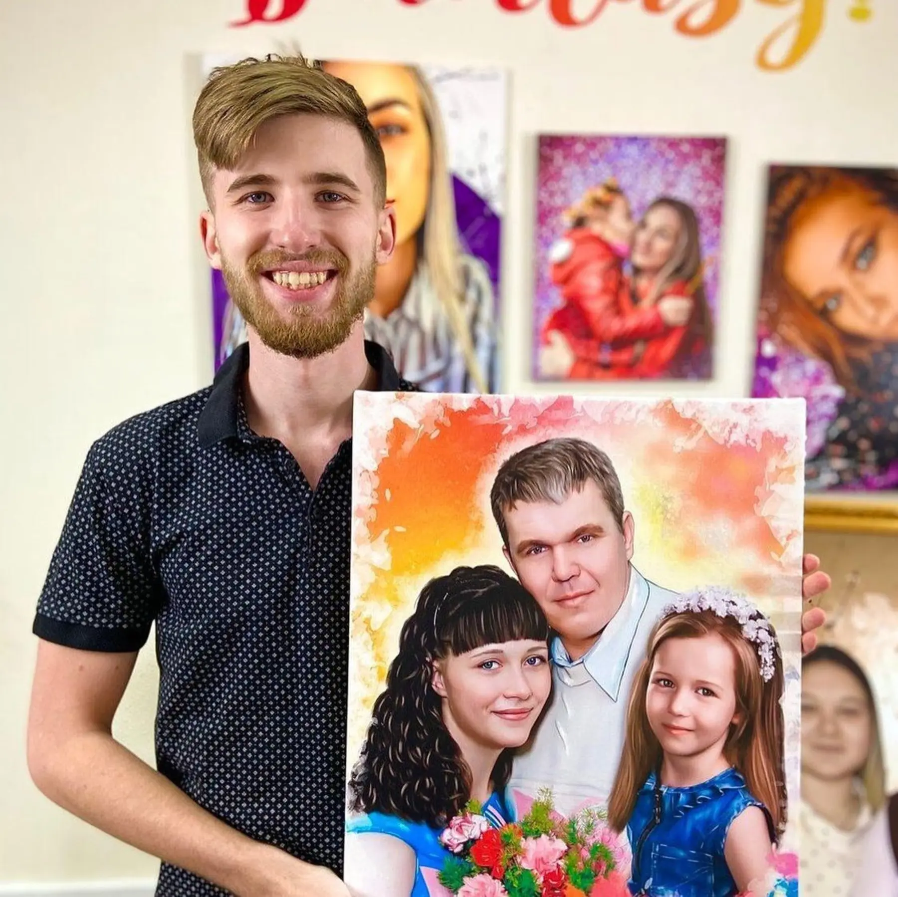 Obraz Svadobný darčekový portrét v akvarele s34646