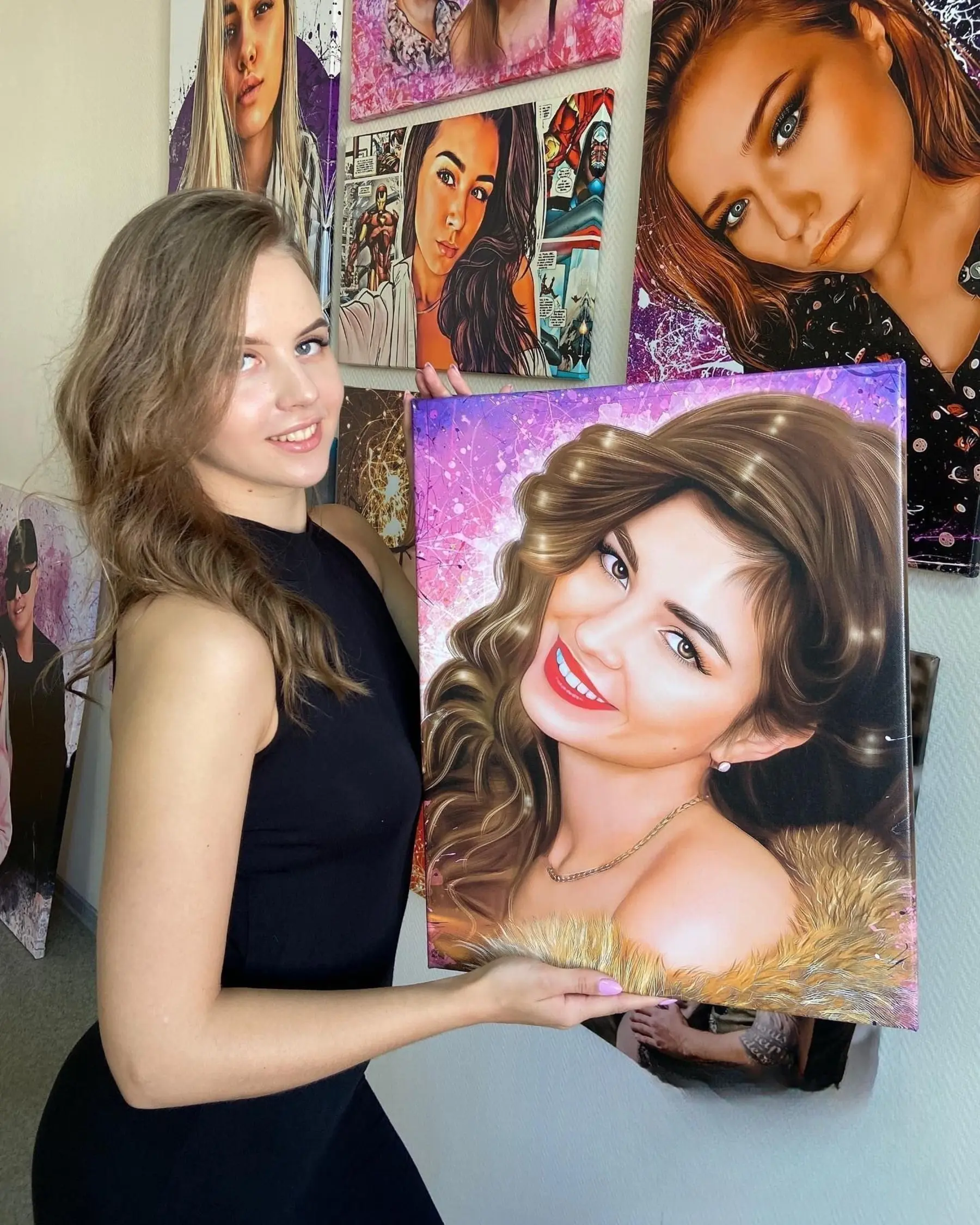 Obraz Vytvorenie portrétu akvarelom z fotografie s34665