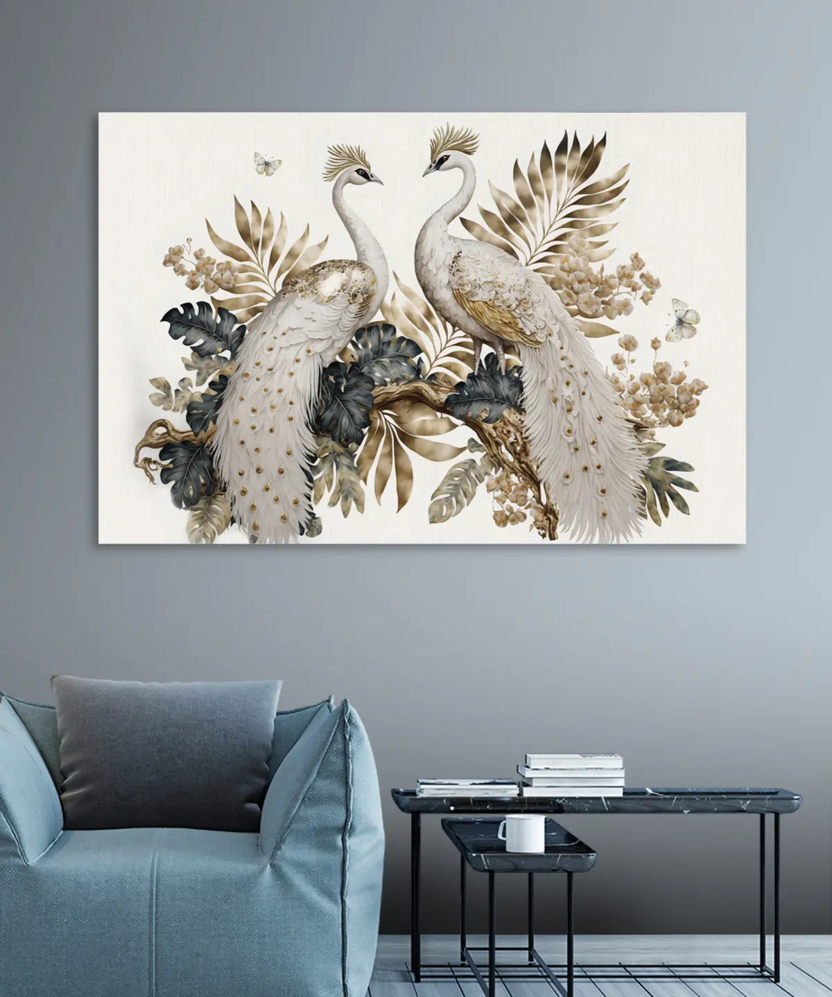 Obraz dva biele pávy s33942