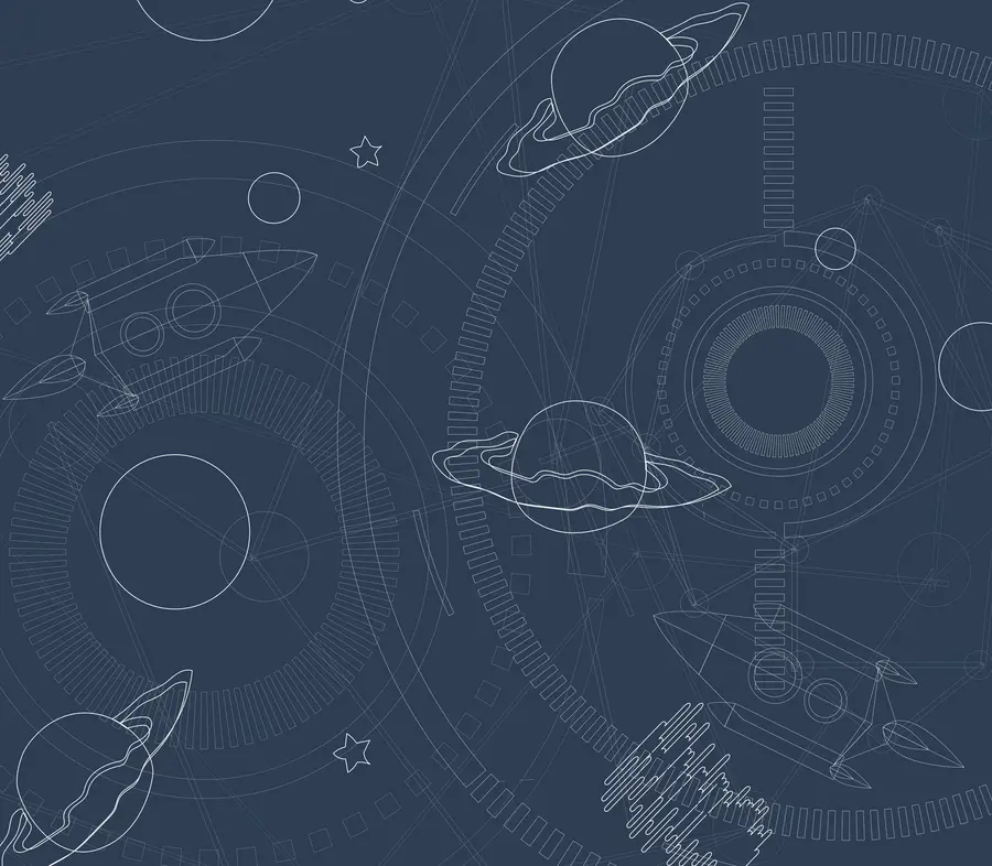 Fototapety Vesmírna ilustrácia, planéty, vesmírna loď u95918