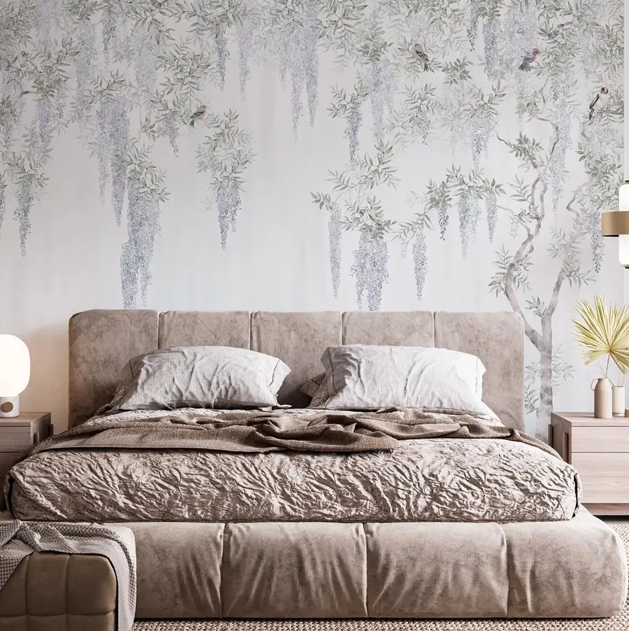 Fototapety Kvety wisteria, wisteria, minimalizmus, monochromatický, loft a japonský štýl u96928