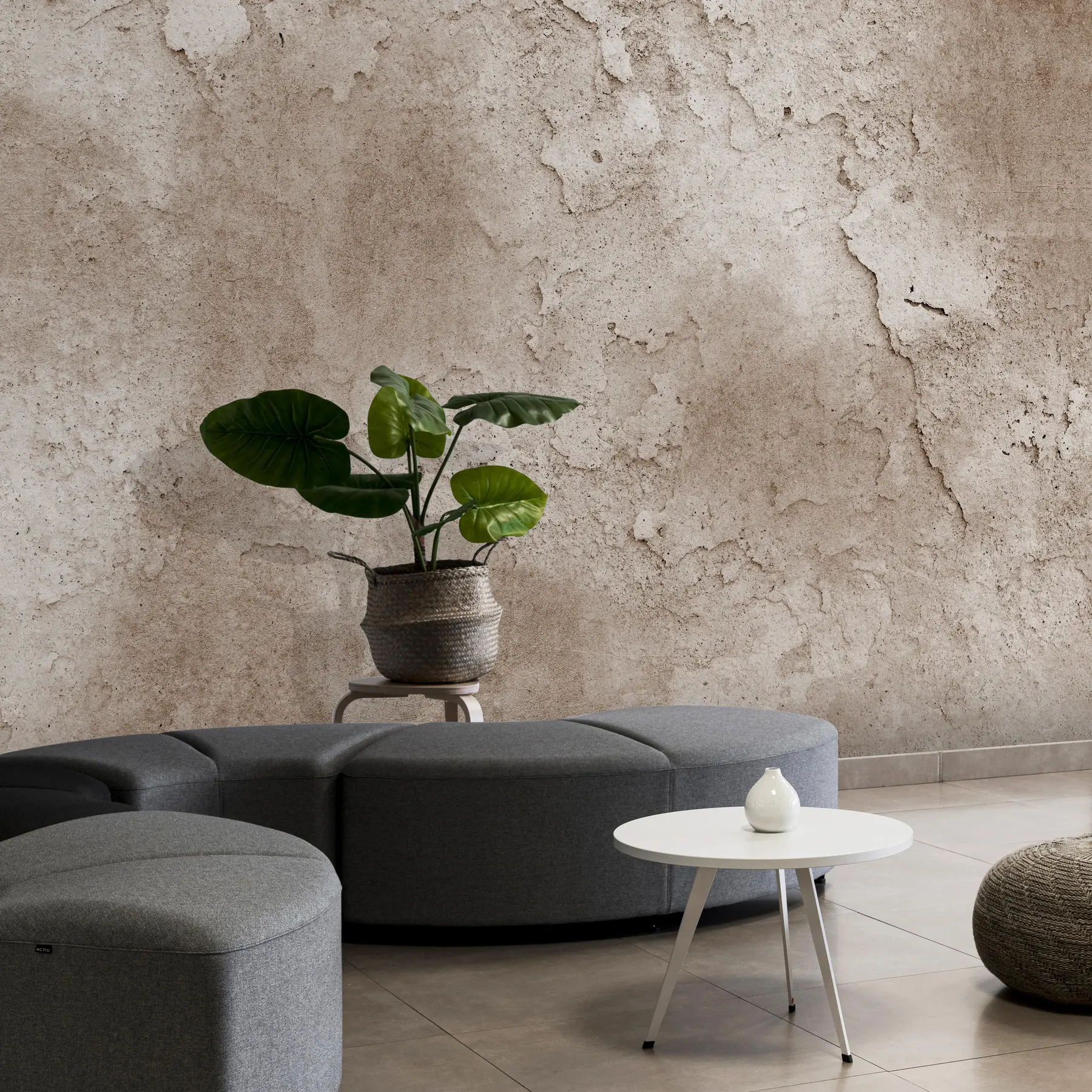 Fototapety Hnedá betónová stena s hrubými hranami u97237