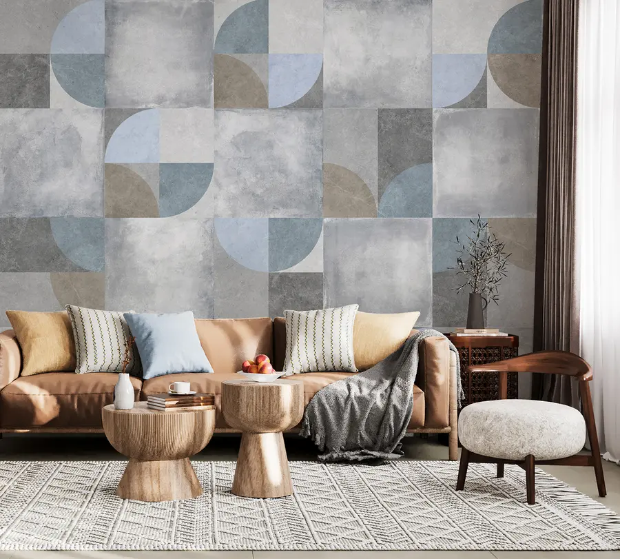 Fototapety Abstraktný geometrický vzor s cementovou textúrou na pozadí u97268