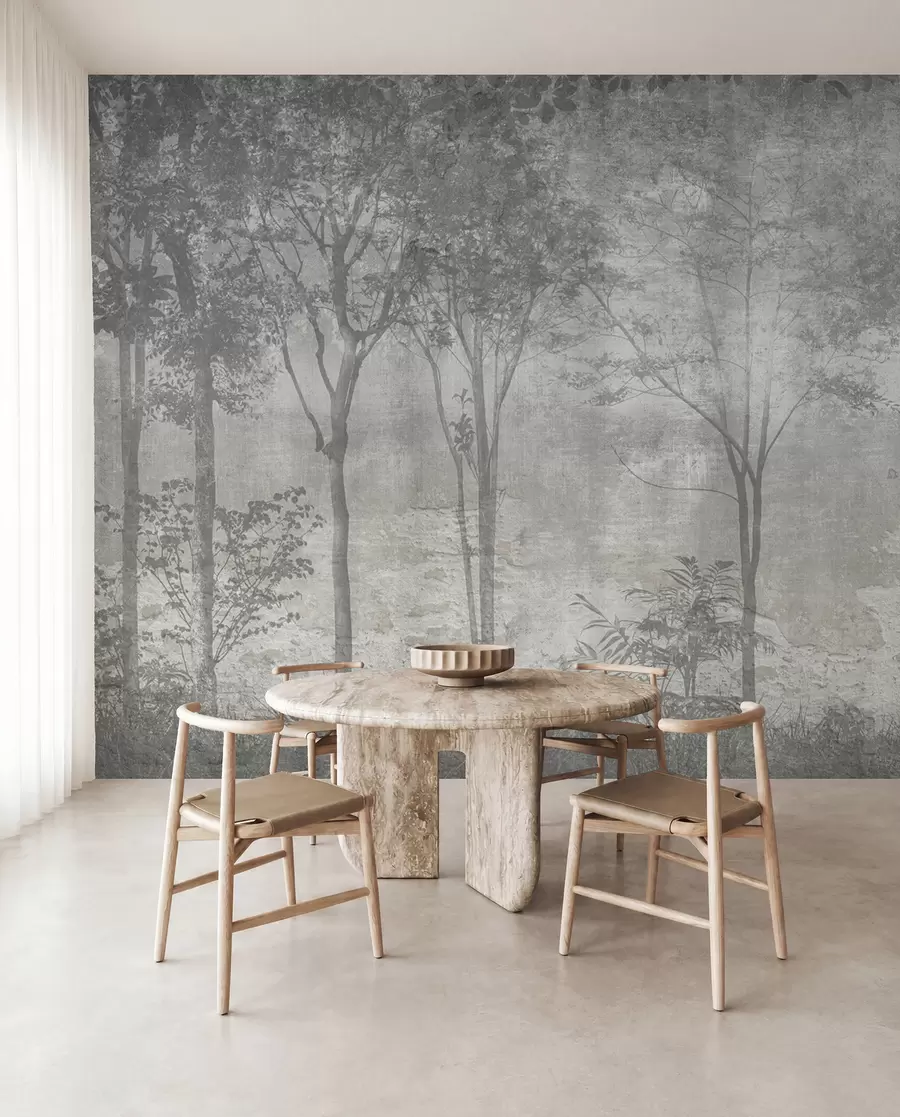 Fototapety Maľba lesa na kamennej stene u97401
