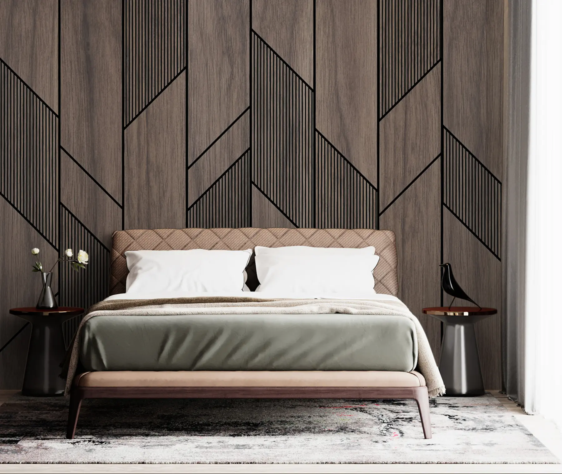 Fototapety Geometrické panely s textúrou dreva u97427