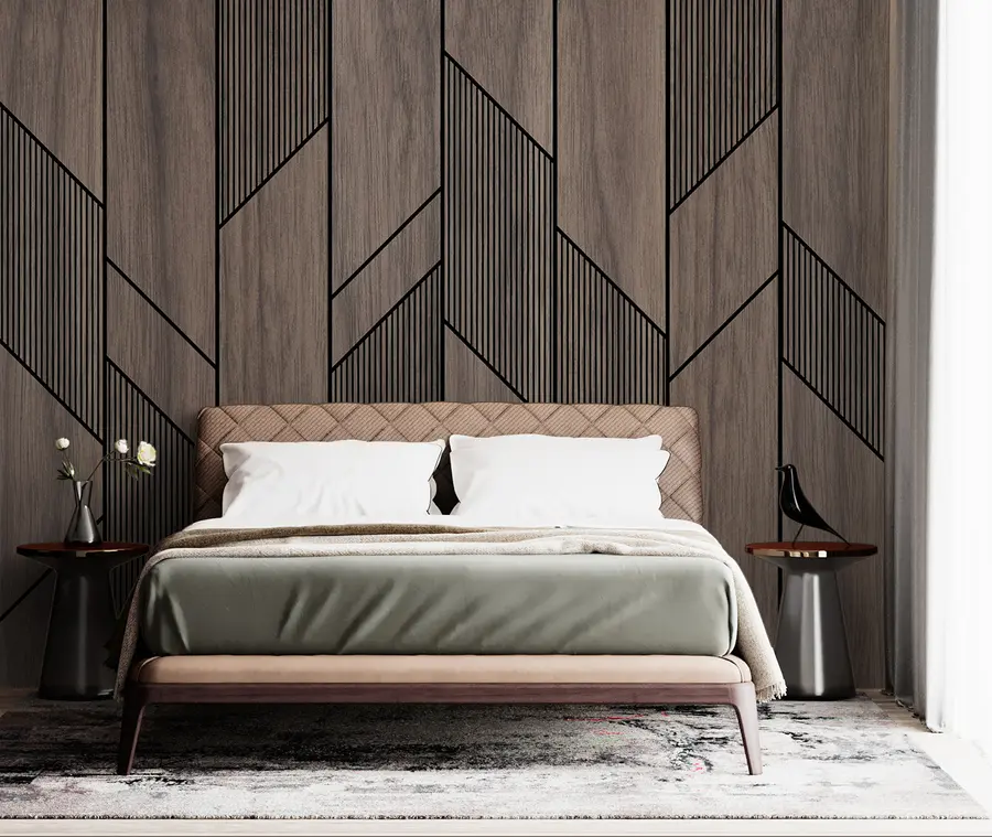 Fototapety Geometrické panely s textúrou dreva u97427