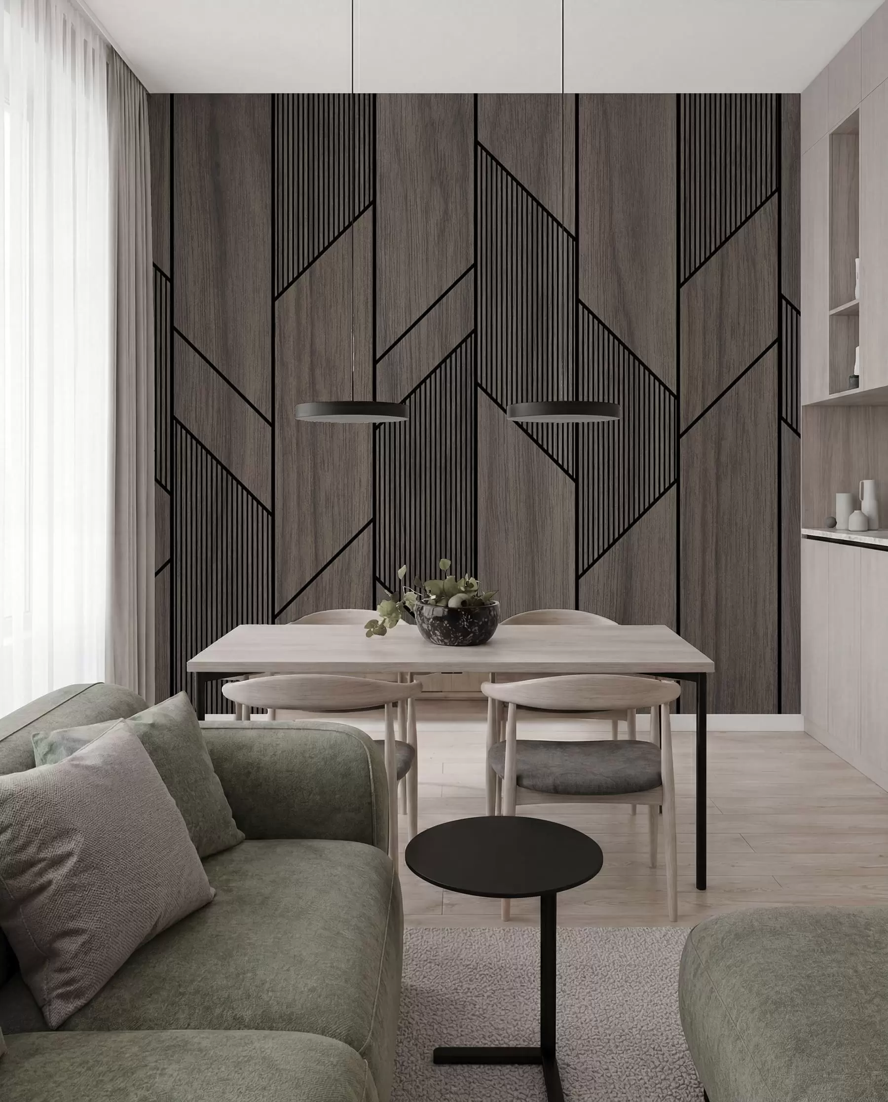 Fototapety Geometrické panely s textúrou dreva u97427