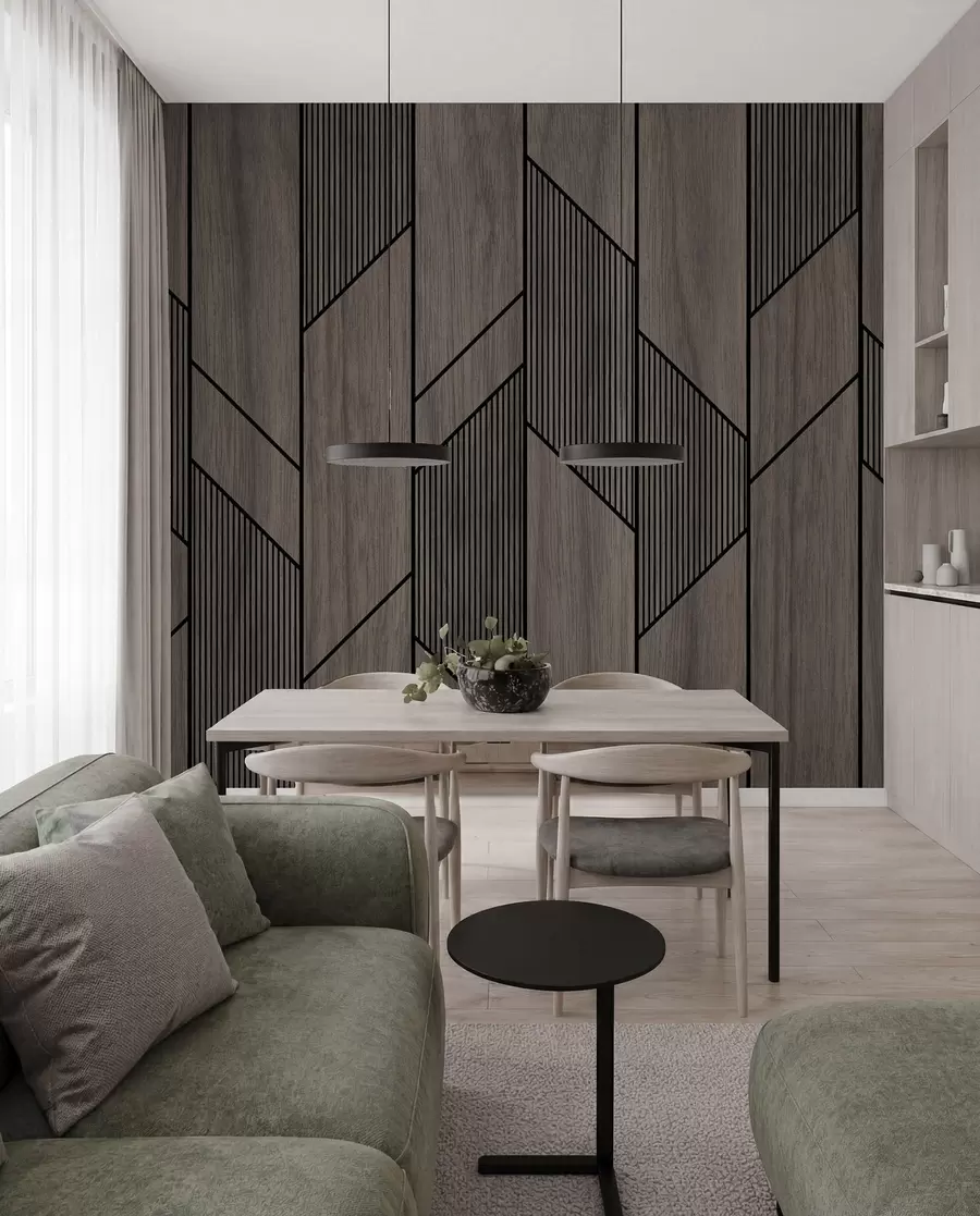 Fototapety Geometrické panely s textúrou dreva u97427