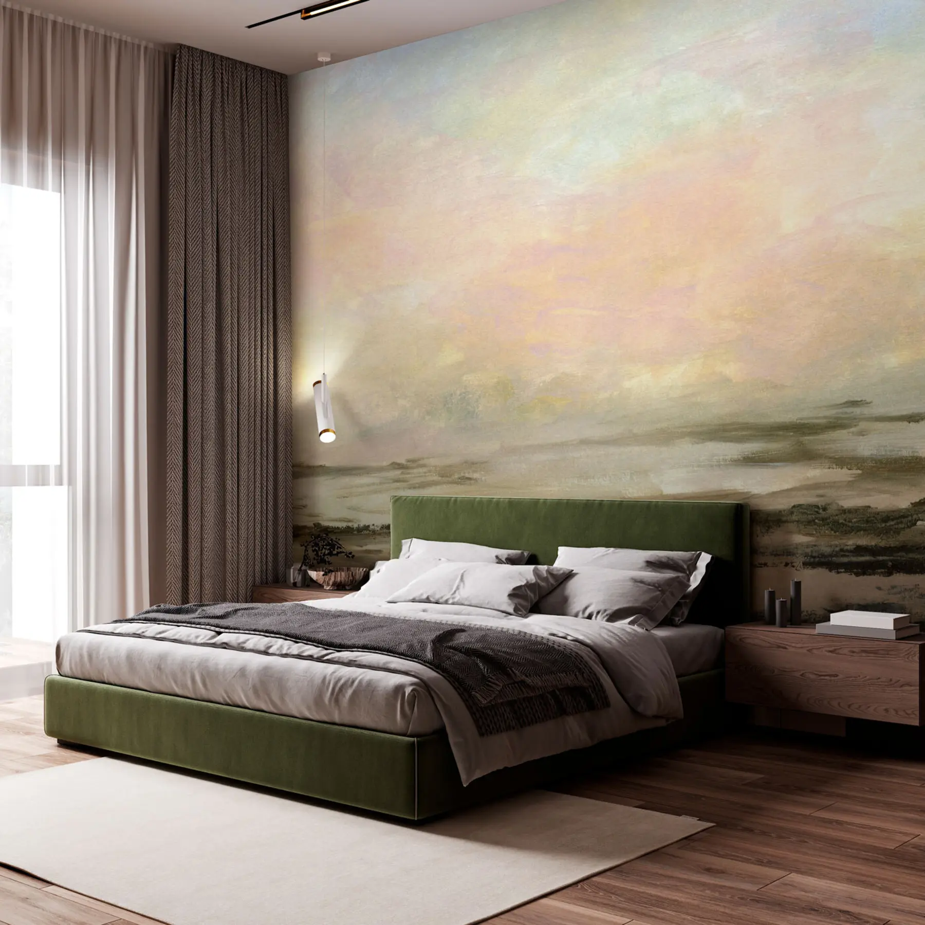 Fototapety Západ slnka na tropickej pláži štýlový minimalizmus a loft u97451