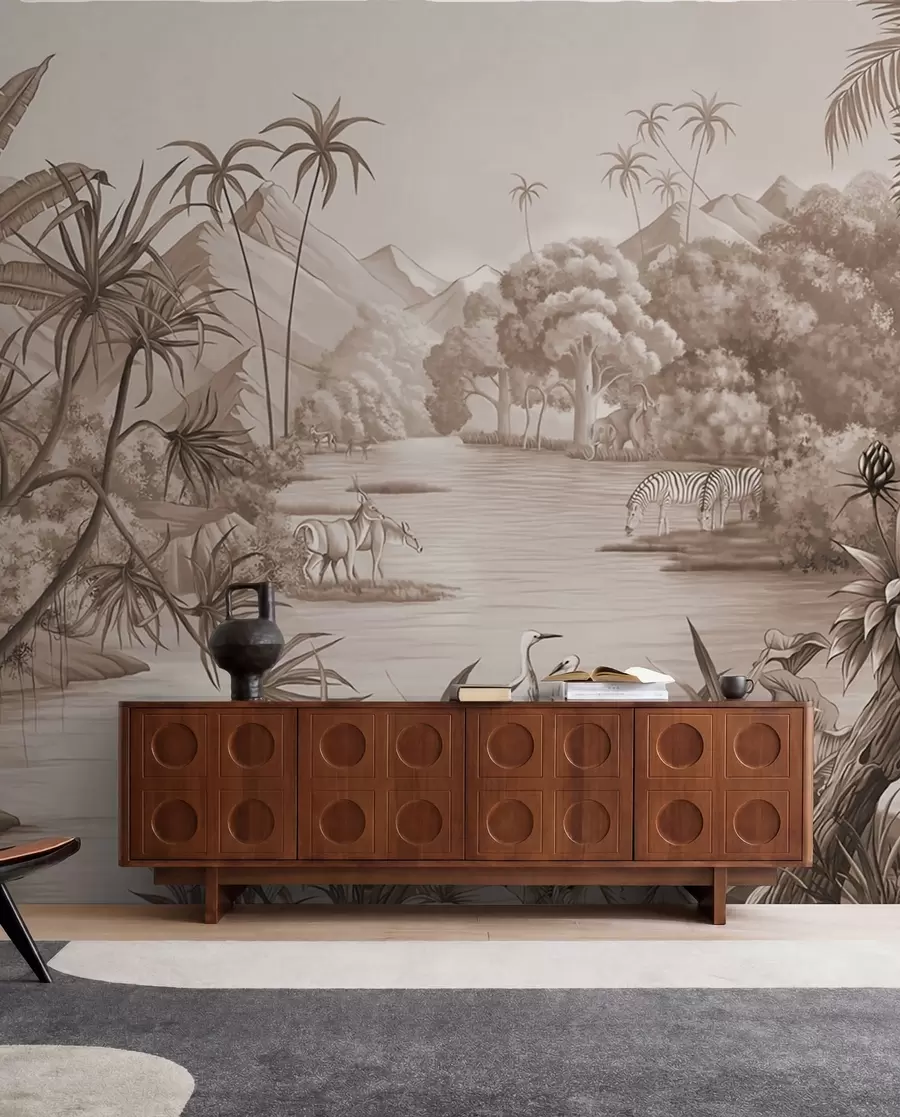 Fototapety Čiernobiele tropy v hnedých farbách u59040v1