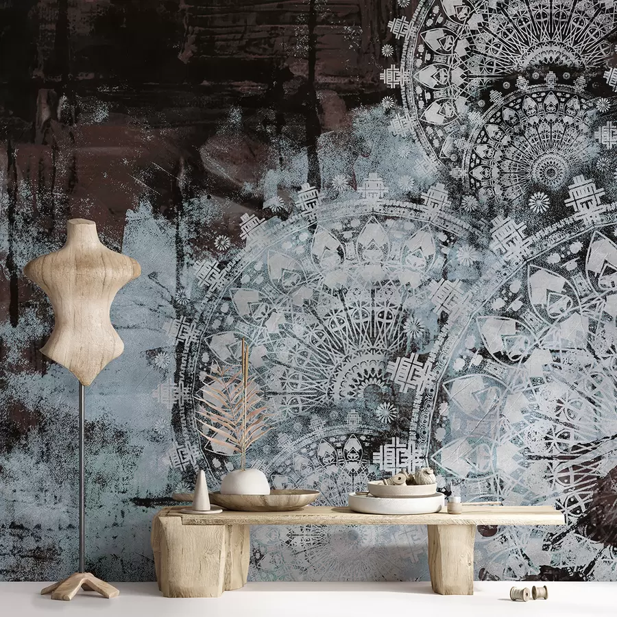 Fototapety Vintage mandala v modrých farbách u93958v1