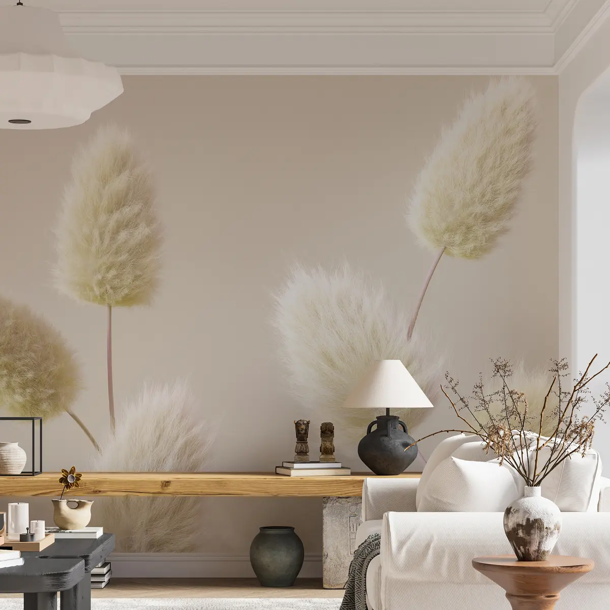 Fototapety Trendy béžové sušené kvety v boho štýle u98432v1