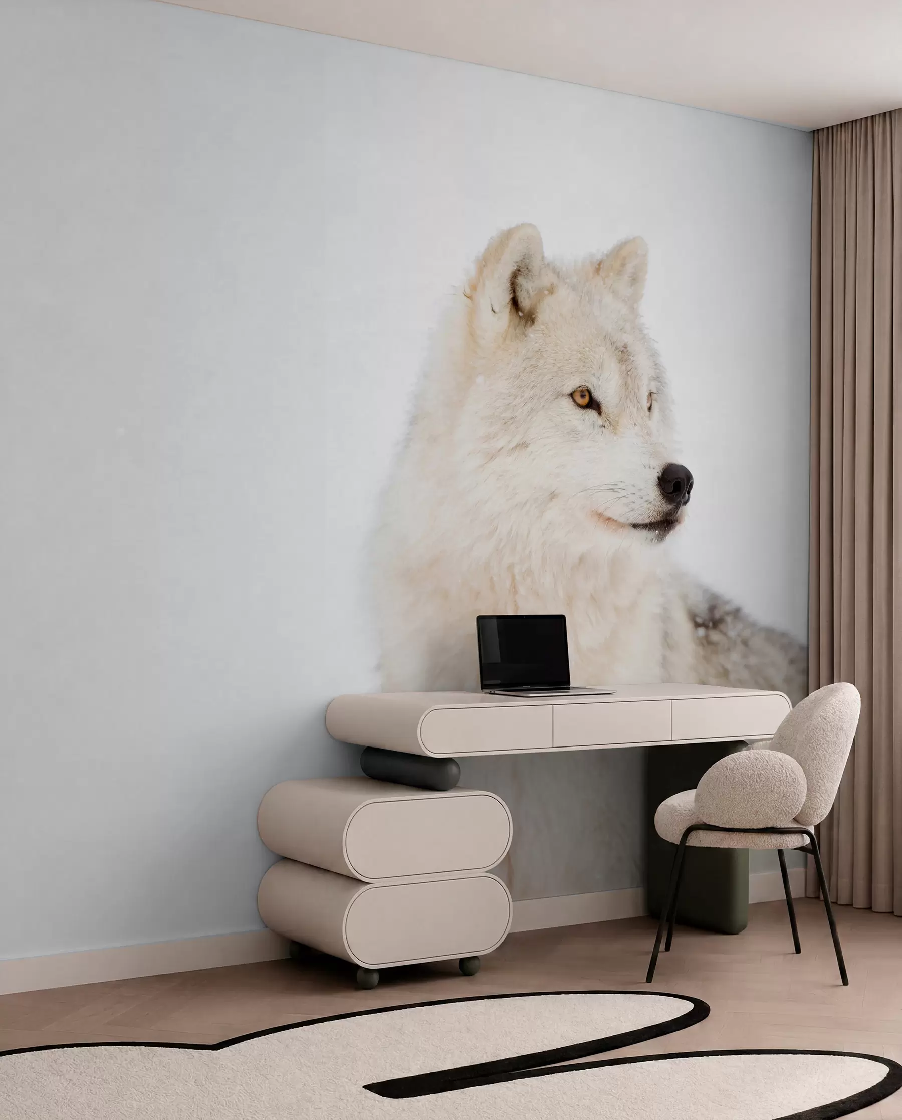 Fototapety Arktický vlk na bielom pozadí u98189