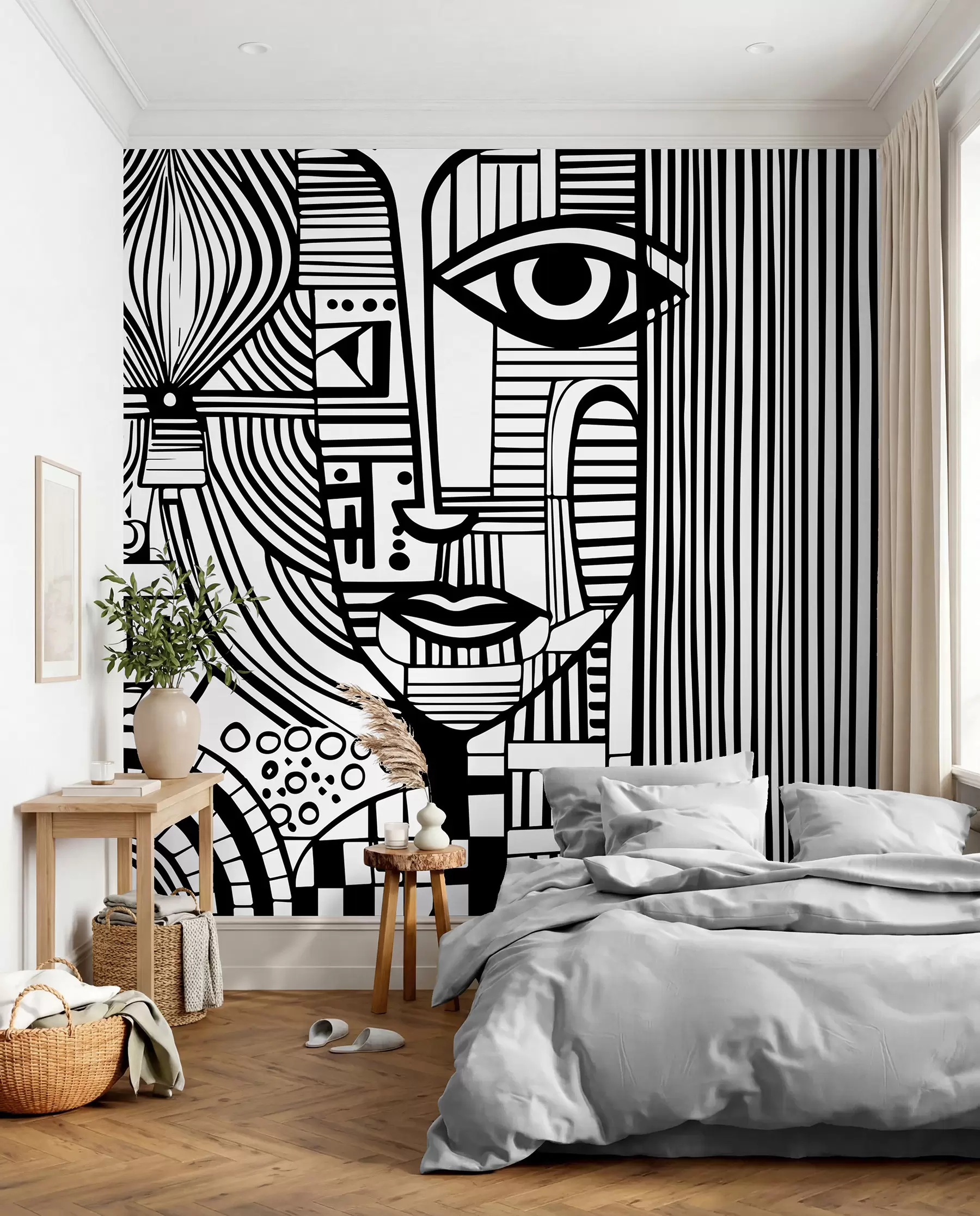 Fototapety Abstraktná čiernobiela tvár u98714