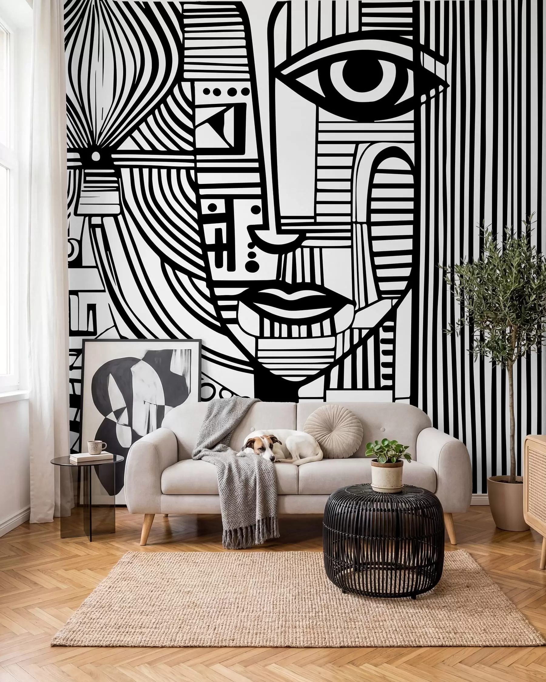 Fototapety Abstraktná čiernobiela tvár u98714