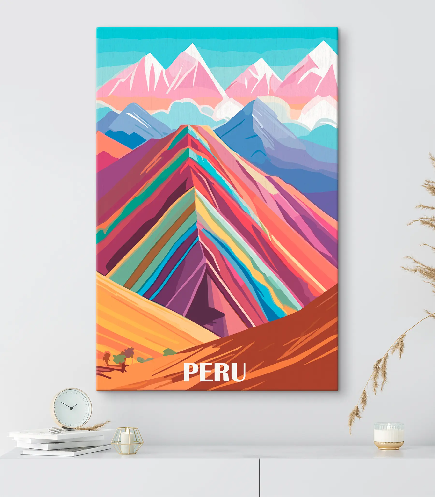 Fototapety Ilustrácia výletu do Peru v retro štýle s36390