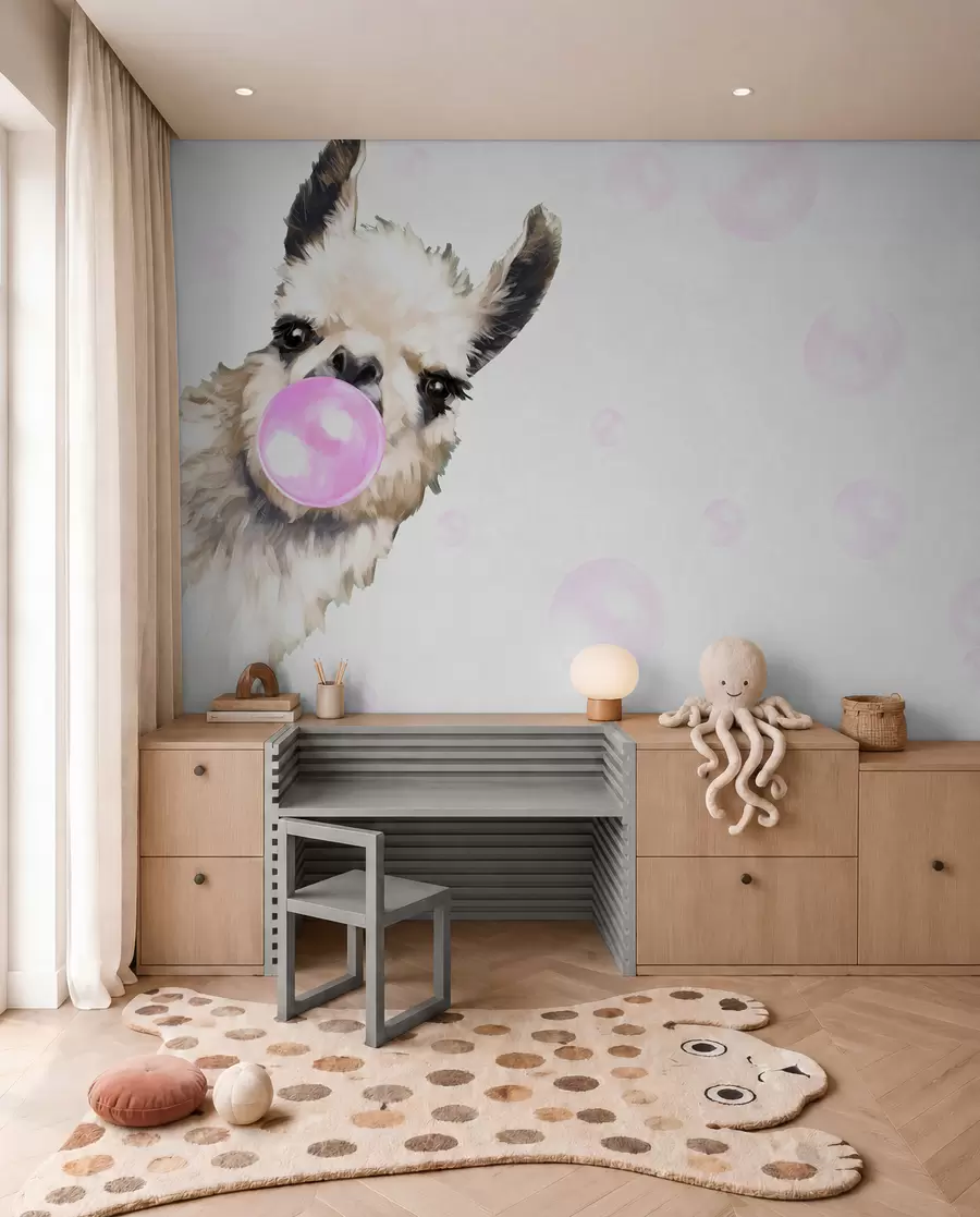 Fototapety Lama so žuvačkovou bublinou u98952