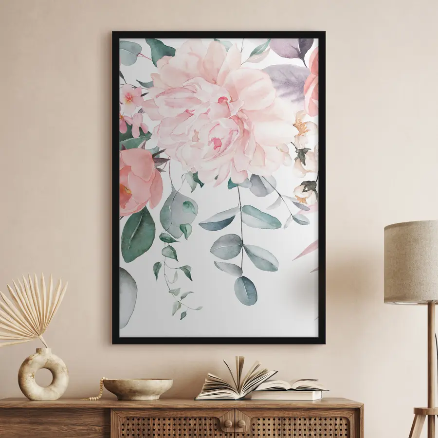 Fototapety Ružový kvet acarelly na pozadí visiacich listov f36141