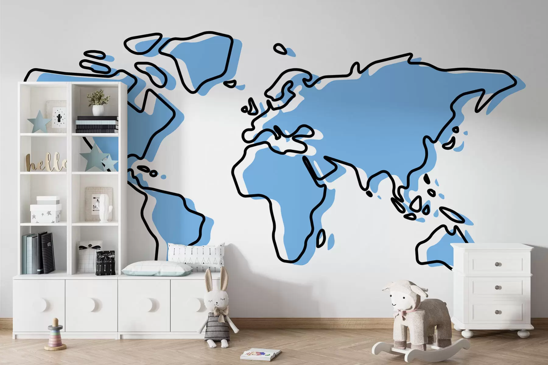 Fototapety Modrá mapa sveta, abstraktný moderný koncept u99073v1