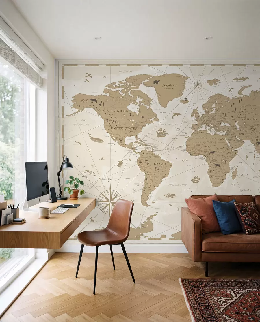 Fototapety Ročníková mapa sveta u99074