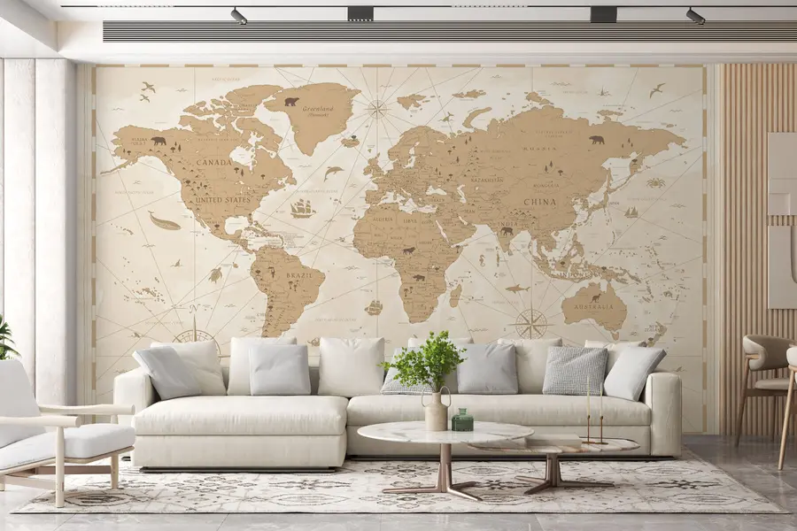 Fototapety Ročníková mapa sveta u99074