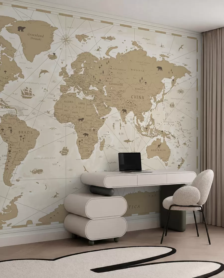 Fototapety Ročníková mapa sveta u99074