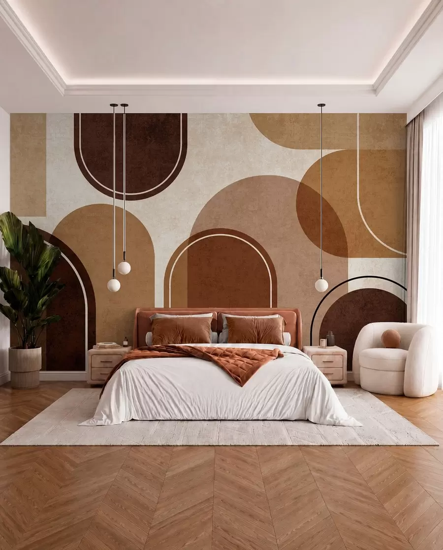 Fototapety Geometrické oblúky v oranžovej farbe u99095v1
