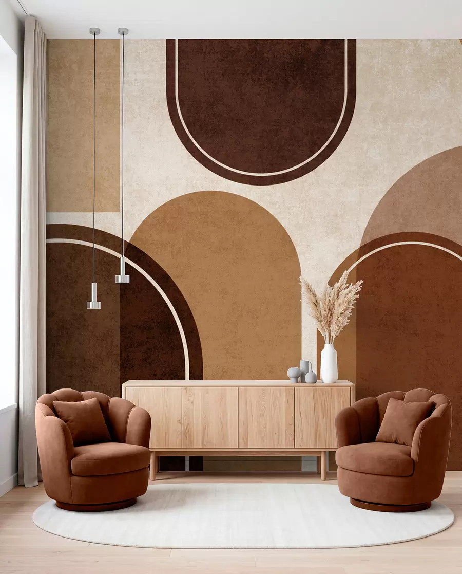 Fototapety Geometrické oblúky v oranžovej farbe u99095v1