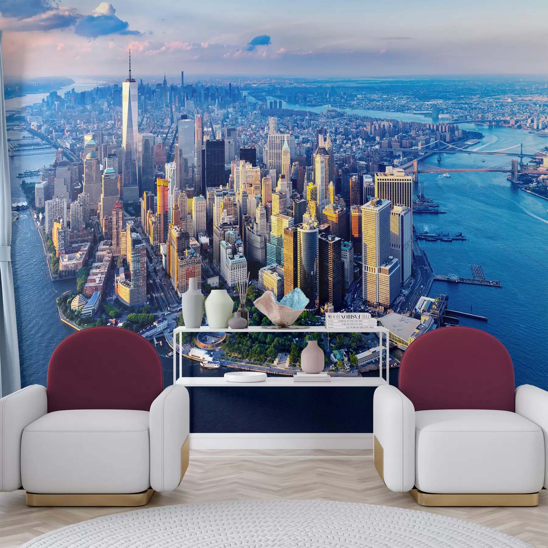 Fototapety Pohľad na Manhattan v New Yorku z vtáčej perspektívy, USA u98643