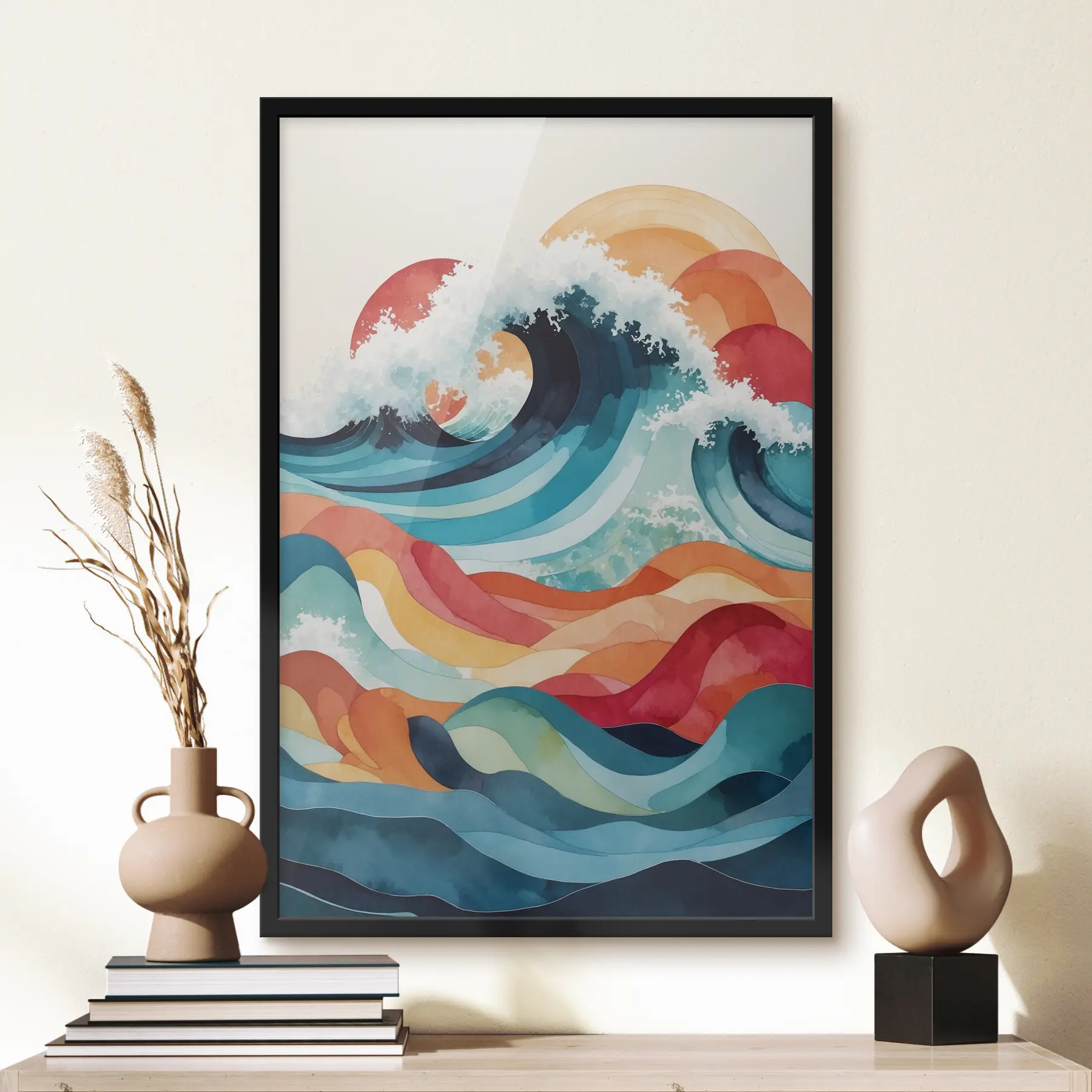 Fototapety Rozbúrené more v akvarelovej farbe f36798