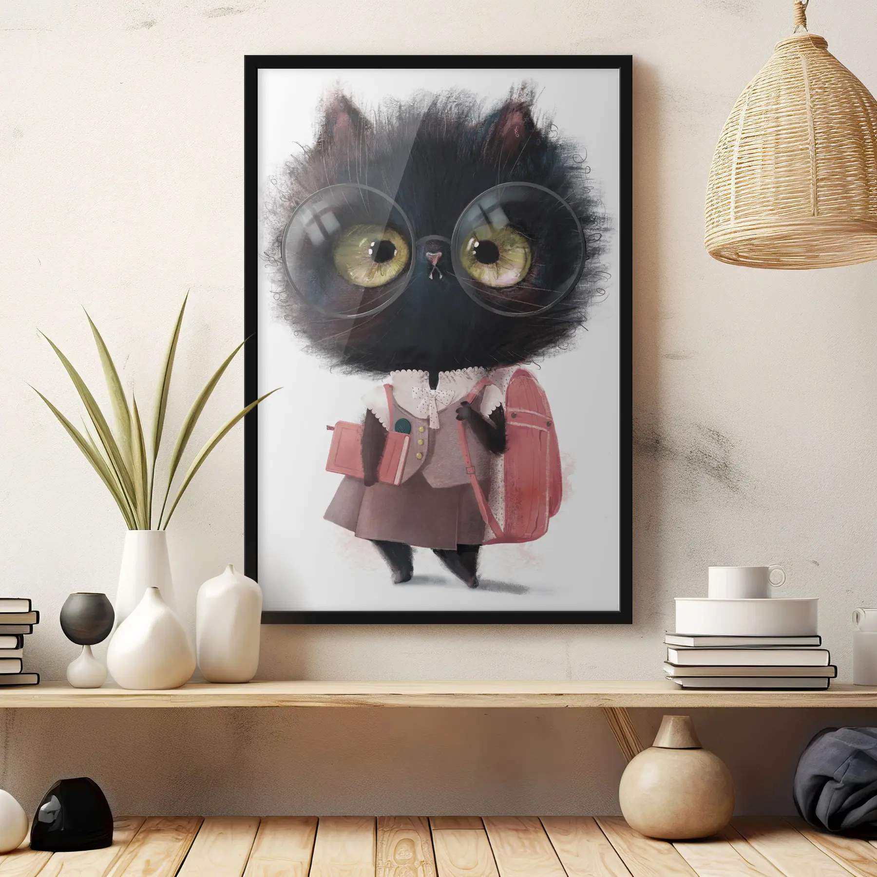 Fototapety Čierna mačka školáčka f34994