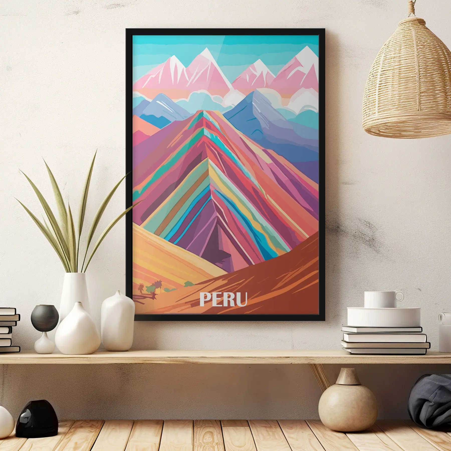 Obraz Ilustrácia výletu do Peru v retro štýle f36390