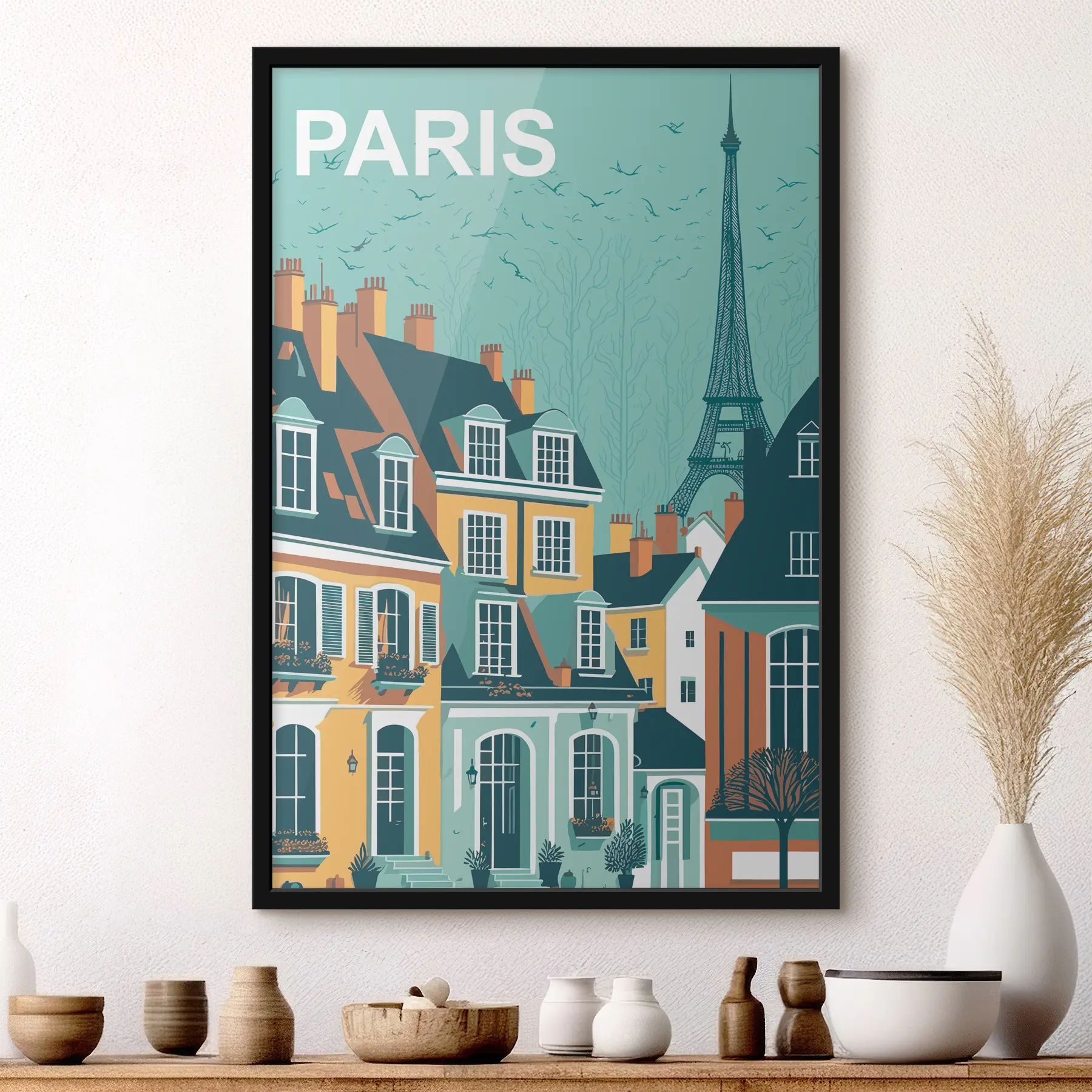 Obraz Retro cestovná ilustrácia Paríž f36331