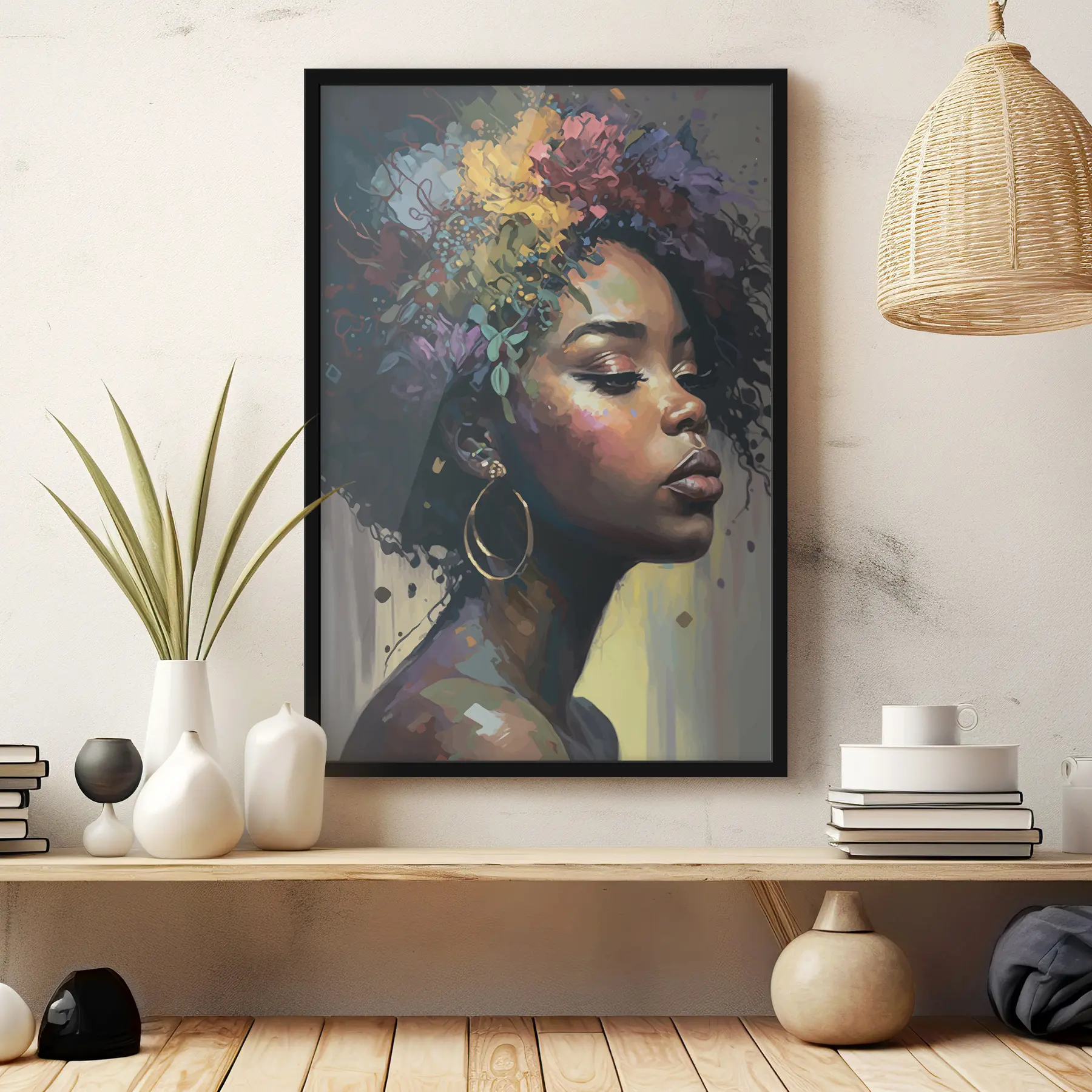 Fototapety Krásna černoška s farebnými vlasmi f36577