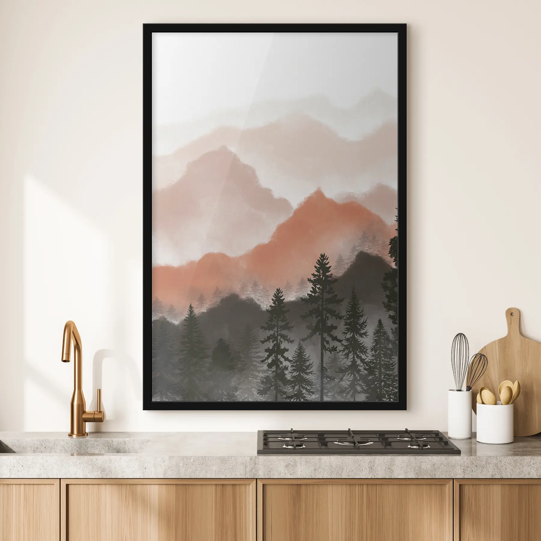 Fototapety Abstraktné akvarelové hory f36607v2