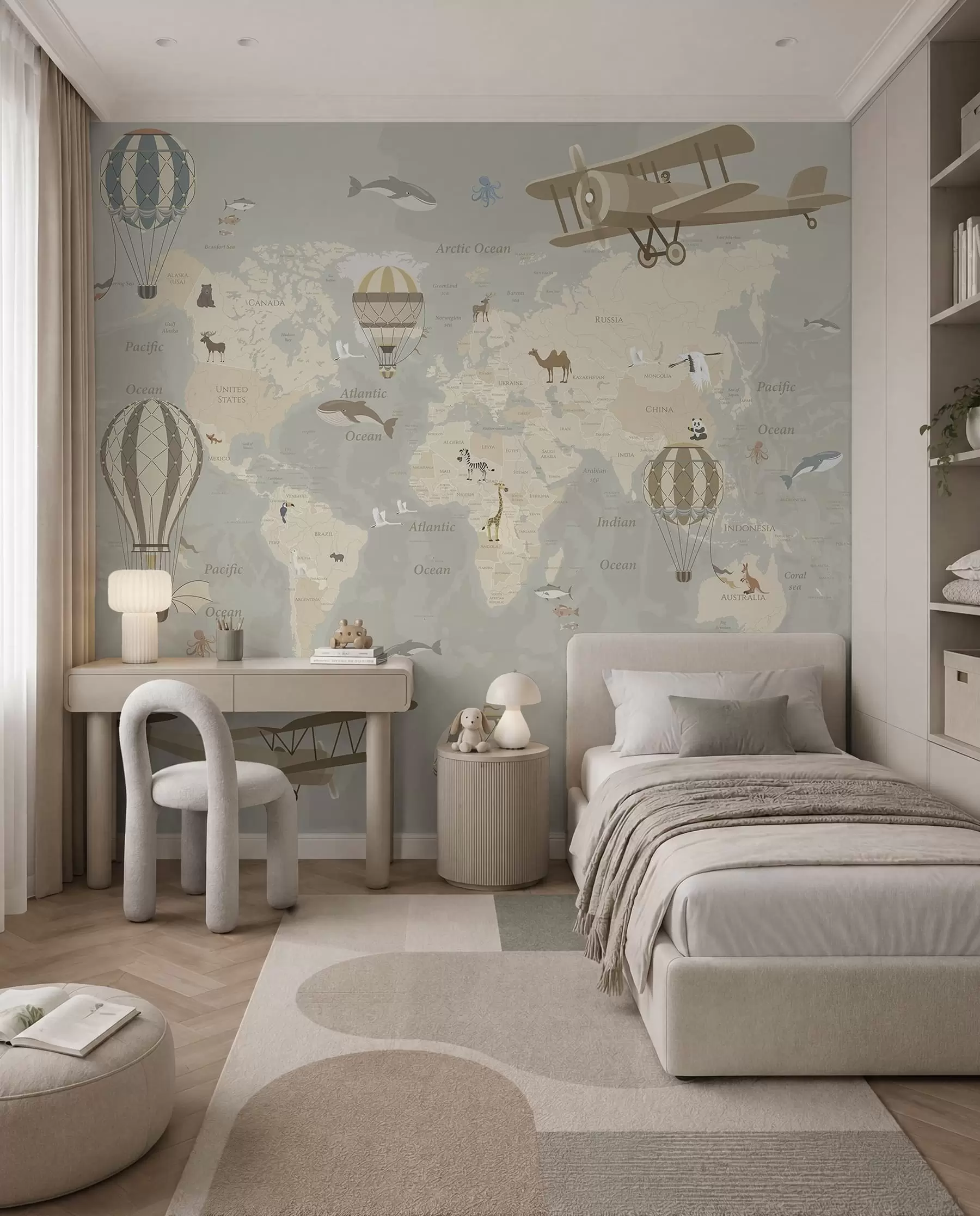 Fototapety Mapa sveta s balónmi I u36066d1