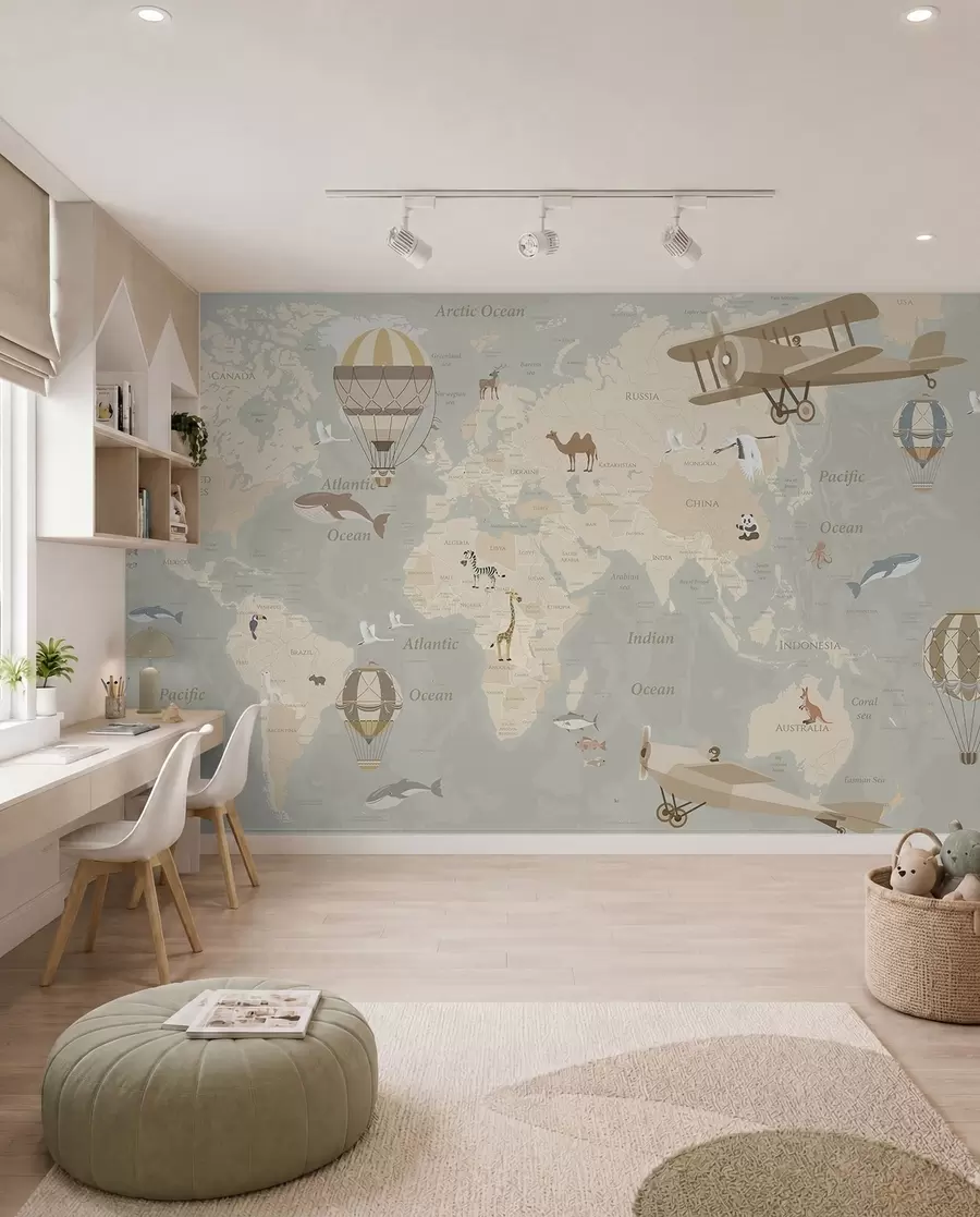 Fototapety Mapa sveta s balónmi II u36066d2