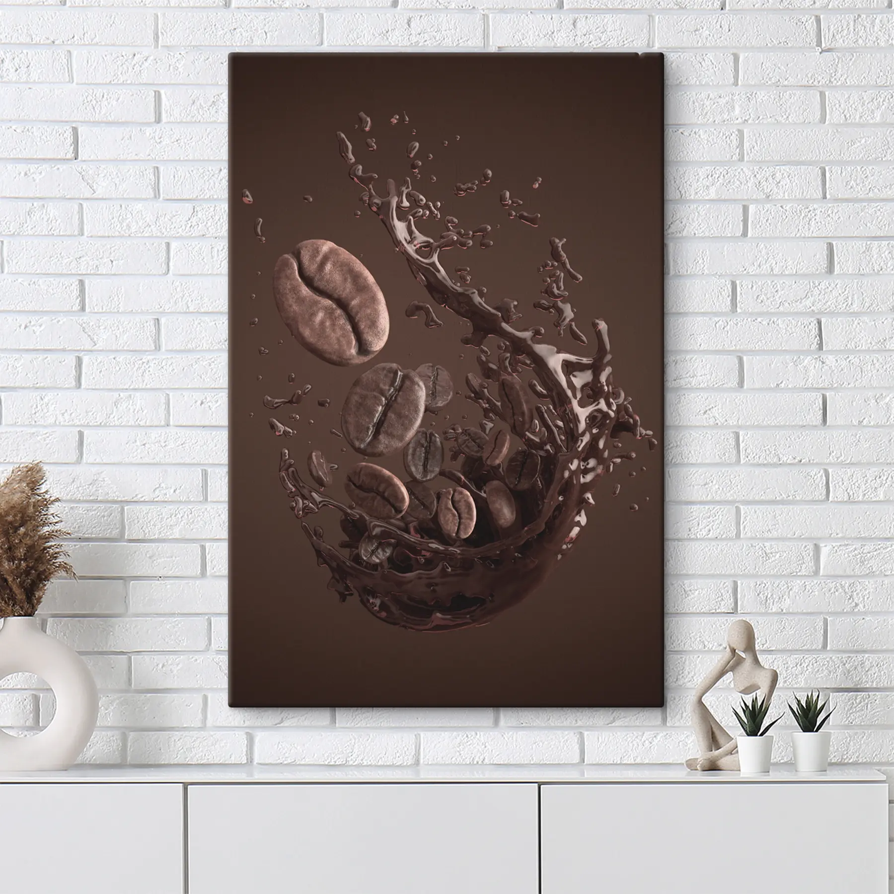 Fototapety Grafický efekt kávy a kávových zŕn s37176